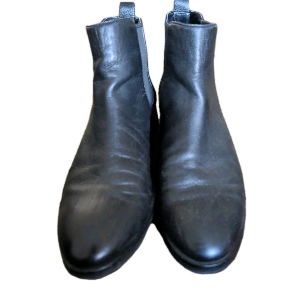 Cole Haan Boots Womens Size 9B Black Leather Chelsea Ankle Block Heel Casual